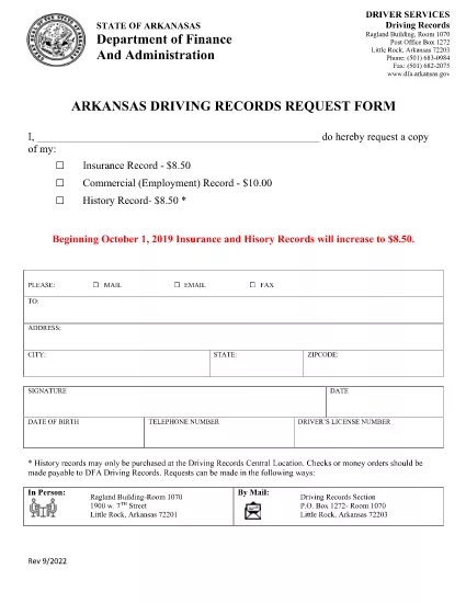 Driving Records Request