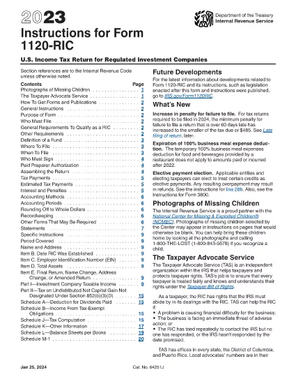 Form 1120-RIC Sitemap