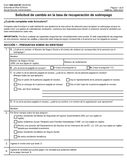 Form SSA-634 (spanyol)