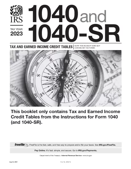 Modulo 1040 Istruzioni per Tasse e Tavole di credito a reddito