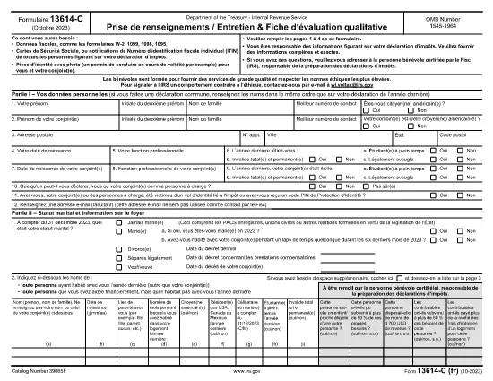 Form 13614-C (French Version)