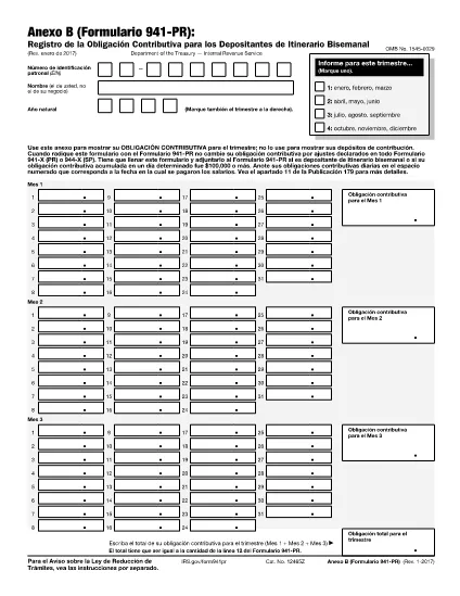 Form 941 Schema B (Puerto Rican Version)