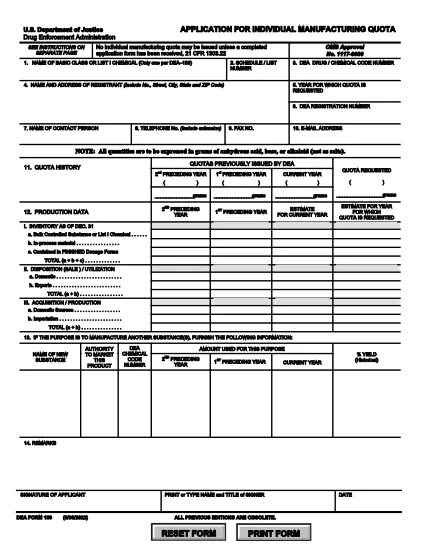 DEA Form 189