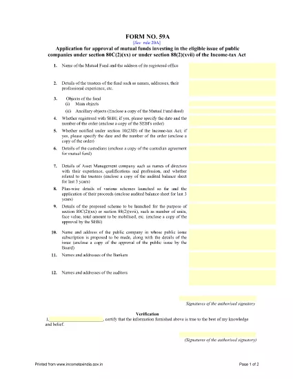 ITD Form 59A India