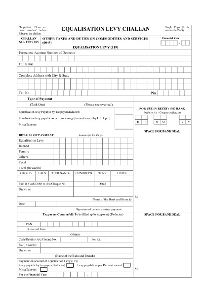 ITD Form ITNS-285 India