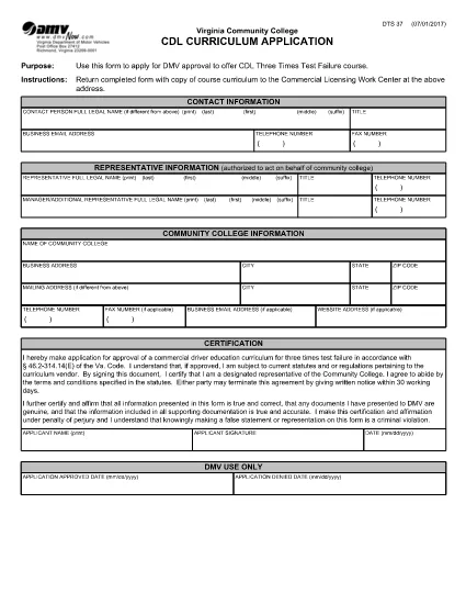 Form DTS 37 Virginia