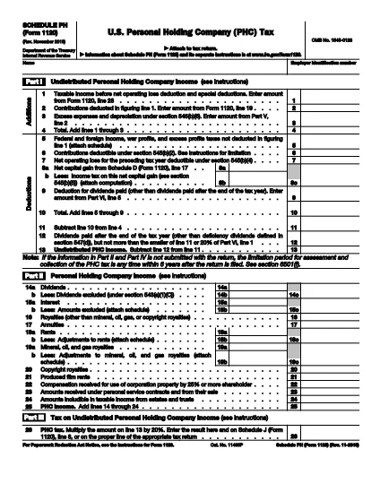 Form 1120 Planguage Profile