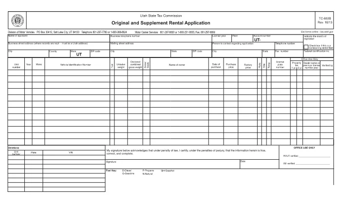 Form TC-853B Utah