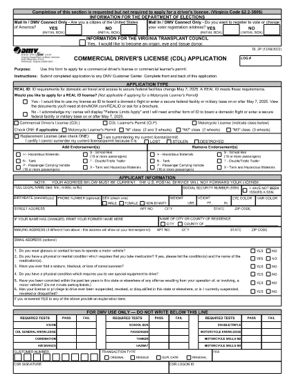 Formulário DL 2P Virginia