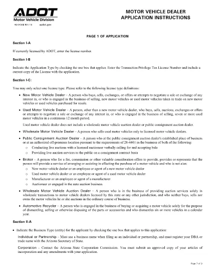 Instrucciones de aplicación de distribuidor MV de Arizona