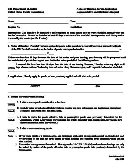 Formulário de condicional I-24