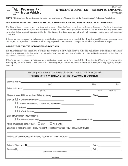 Form DS-871 New York