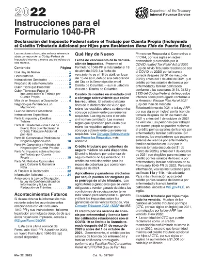 Formulaire 1040 Instructions (Version portugaise)