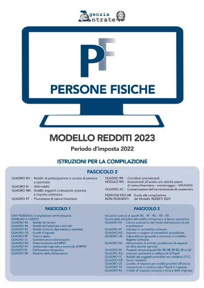 Forma Redditi PF2 2023 Instrucciones Italia