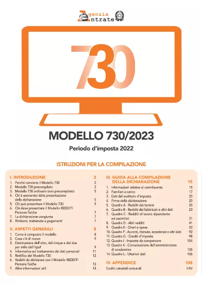 फॉर्म 730/2023 इटली निर्देश