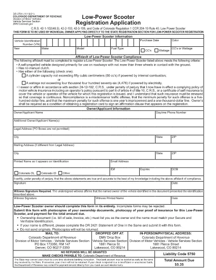 Form DR 2701 Colorado