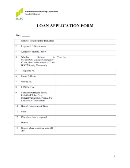 Žiadosť o úver pre úver formulár