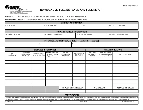 Formulário MCTS 270 Virginia
