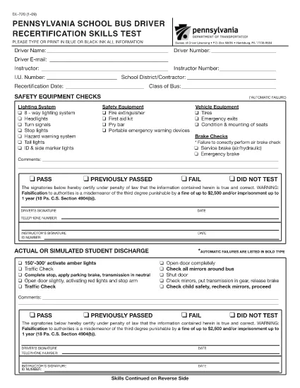Form DL-720 Pennsylvania