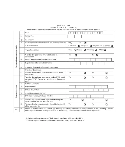 ITD Form 10A India
