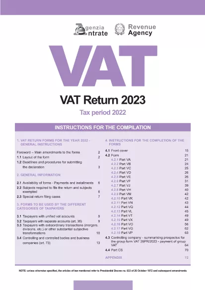 2023 VAT Formularz Instrukcje Włochy