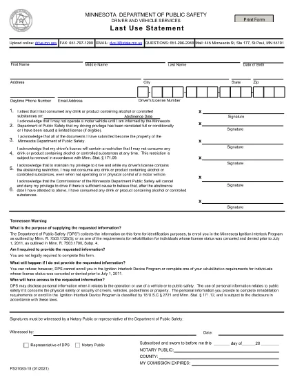 Form PS31083 Minnesota