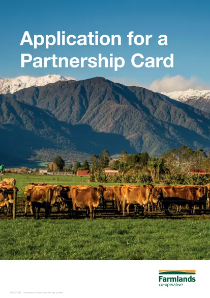 Aplicação de cartão de parceria Formulário