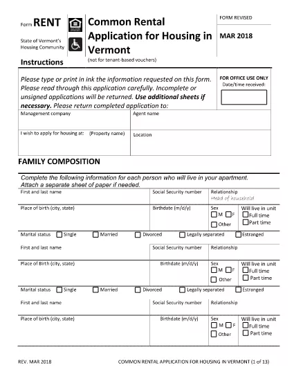 Formulário de inscrição comum