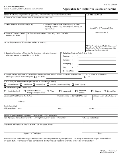 ATF Form 5400.13/5400.16