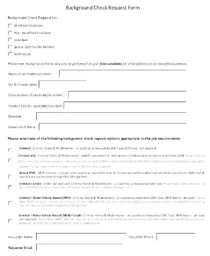 Formulario de solicitud de verificación de antecedentes