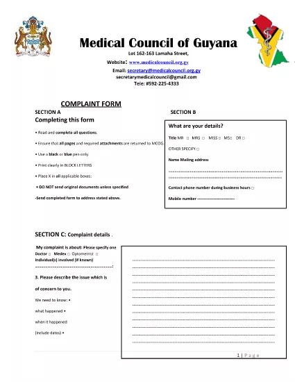 Guyana Complaint Form