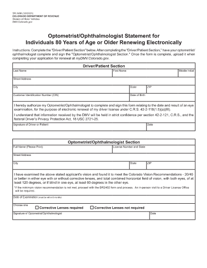 Form Dr 2498 Colorado Online Form Template 0723