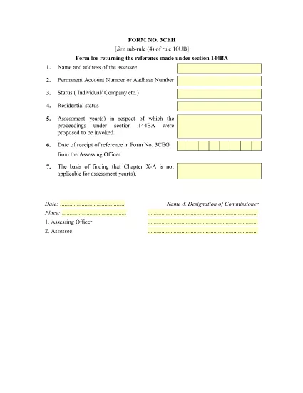 ID Form 3CEH India