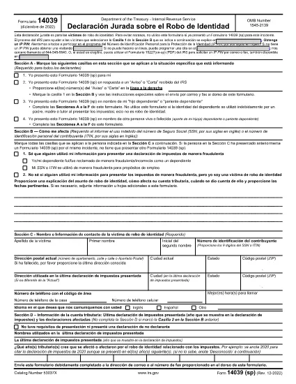 Form 14039 (Spanish Version)
