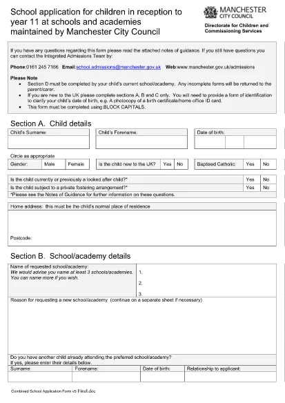 Skolan ansökan Formulär