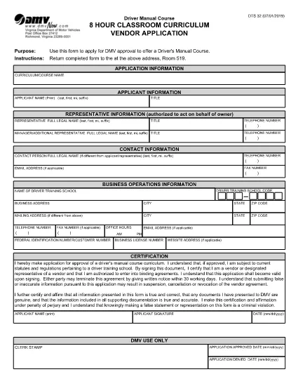 Form DTS 32 Virginia