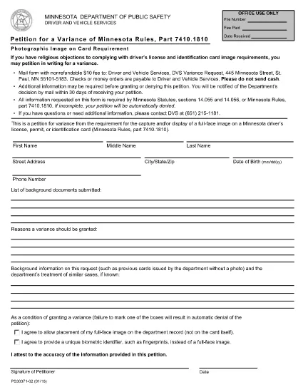 Form PS30371 Minnesota