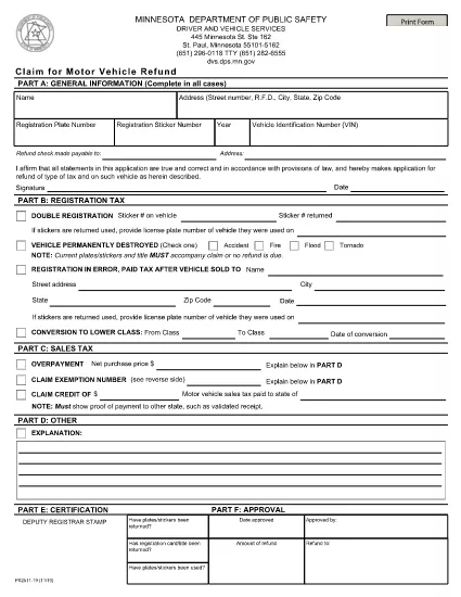 Form PS2511 Minnesota