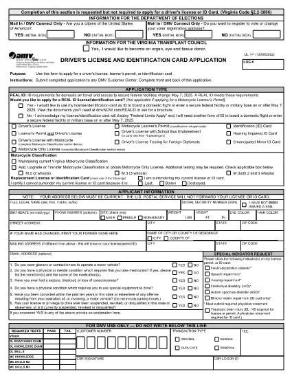 Form DL 1P Virginia