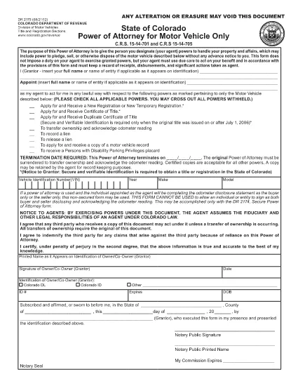 Form DR 2175 Colorado