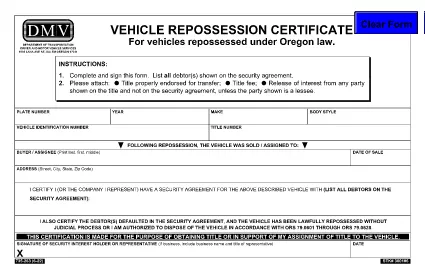 Form 735-263 Billeder af Oregon