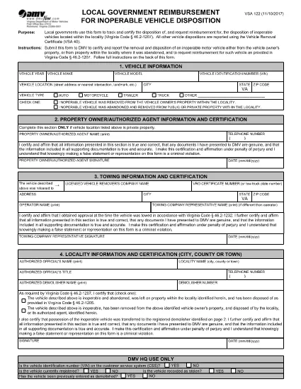 Form VSA 122 Virginia
