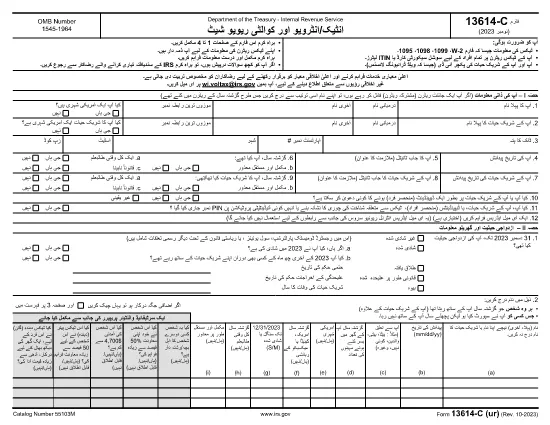 Form 13614-C (versão Urdu)