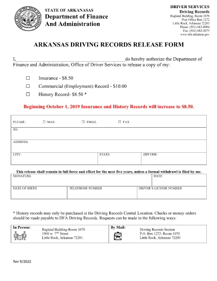 Driving Records Release