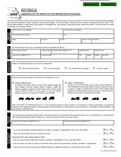Form 4008 Missouri