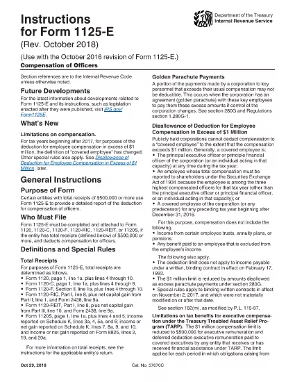 Formulaire 1125-E Instructions
