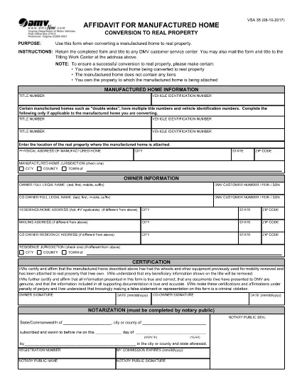 Form VSA 35 Virginia