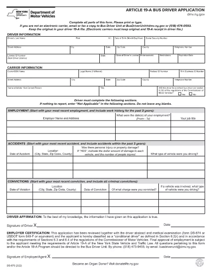Form DS-870 New York
