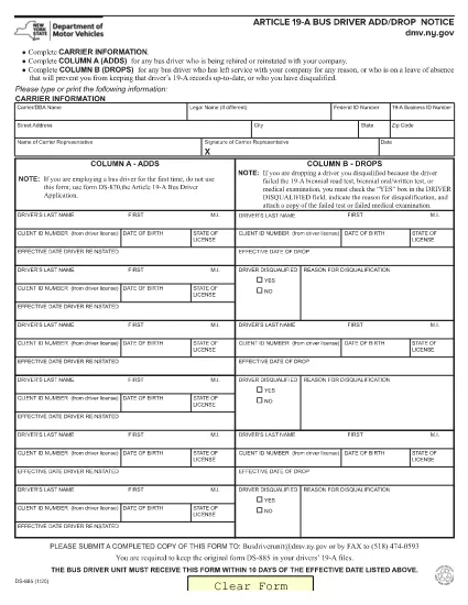 Form DS-885 New York