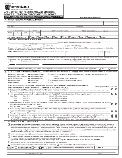 Form DL-180RCD Pennsylvania Pennsylvania